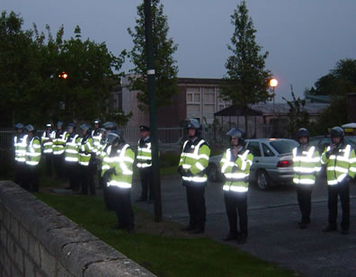 I didn't take many more pics at this stage and after a while I stepped back 200 hundred yards behind the frontline where the even more absurd action of non-frontline Gardai moving into riot gear started.