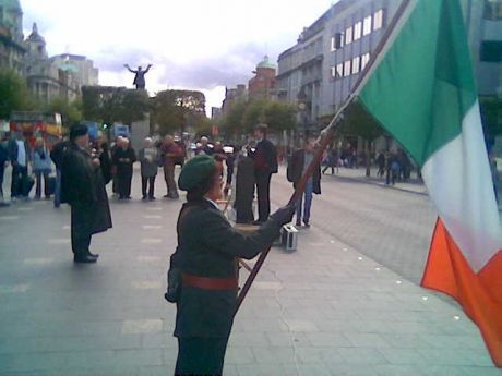 A Cumann na mB�n representative at the 2011 Eve Of All-Ireland Rally , Dublin.