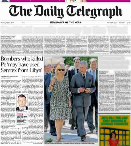 Click on image to see full-sized version Daily Telegraph, 4 April 2011