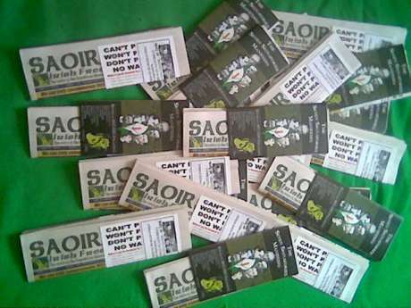 350 leaflet 'packs' will be distributed in Dublin on Saturday 4th May 2013.