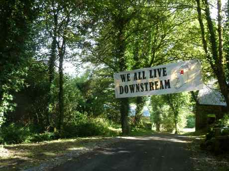 banner outside the house/campsite