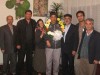 Ebrahim Madadi celebrates his release with his family and union members. 
