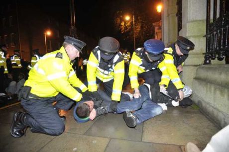 Occupy Dame Street protester taken to St James's hospital after been assaulted by garda�