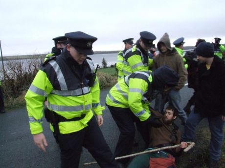 Click on image to see full-sized version Gardaí clearing the way for Shell's convoy
