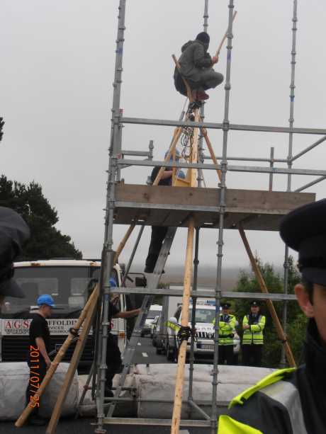 Click on image to see full-sized version The person climbed into the apex of the tripod