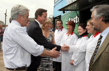Click on image to see full-sized version David Cameron meets Mash Direct management & employees