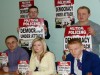 �gra Shinn F�in members along with Sinn F�in MLA at the luanch of the 'End Political Policing' campaign in Omagh