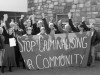 Many of the 27 at a previous court appearance, in the front row Niall is far right, Pat is in the middle and Maura is on the far left