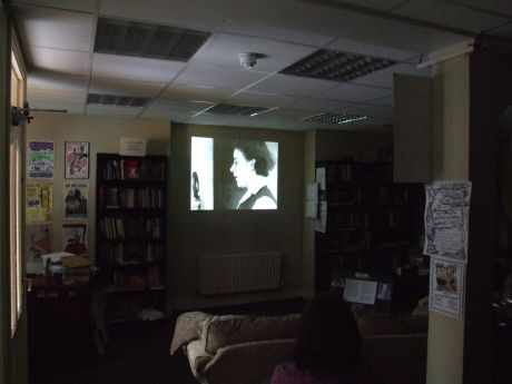 Click on image to see full-sized version Films at Solidarity Books, daytime