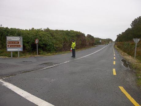 Click on image to see full-sized version The turn-off to Pullathomas from Ballinaboy- quiet today