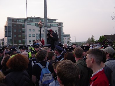 The final Gardai line again before the action