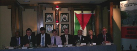 Click on image to see full-sized version Press Conference: (L-R) Adnan Shabab, Sen. Mark Deary, Chris Andrews TD, Dr. David Landy, Sen. Mark Dearey, Chris Andrews TD, Aengus O Snodaigh TD, Sen. David Norris, Michael Taft, Anne Speed
