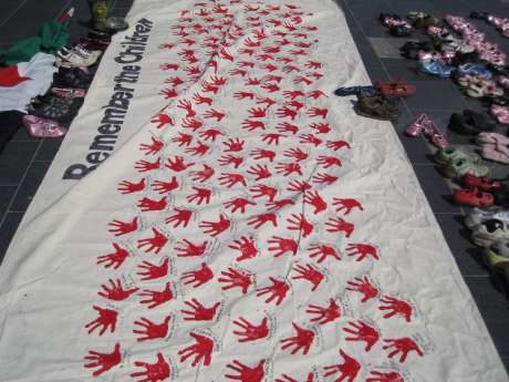 Click on image to see full-sized version The memorial banner