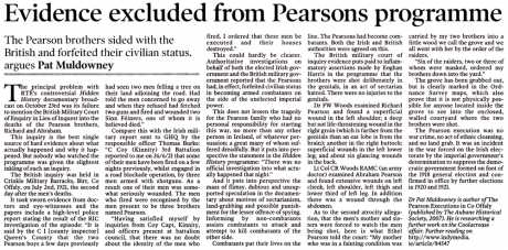 Muldowney allowed to answer at last - after four articles by Harrisites: Sammon (Oct 20), Hourihan (x2, Oct 25, Nov 8) and Davy Adams (ex UDA 'advisor', Nov 9) 