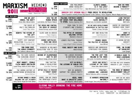 Full timetable this years event