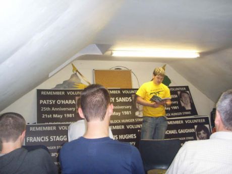 Audience listen to an extract from 'Awaiting The Lark'